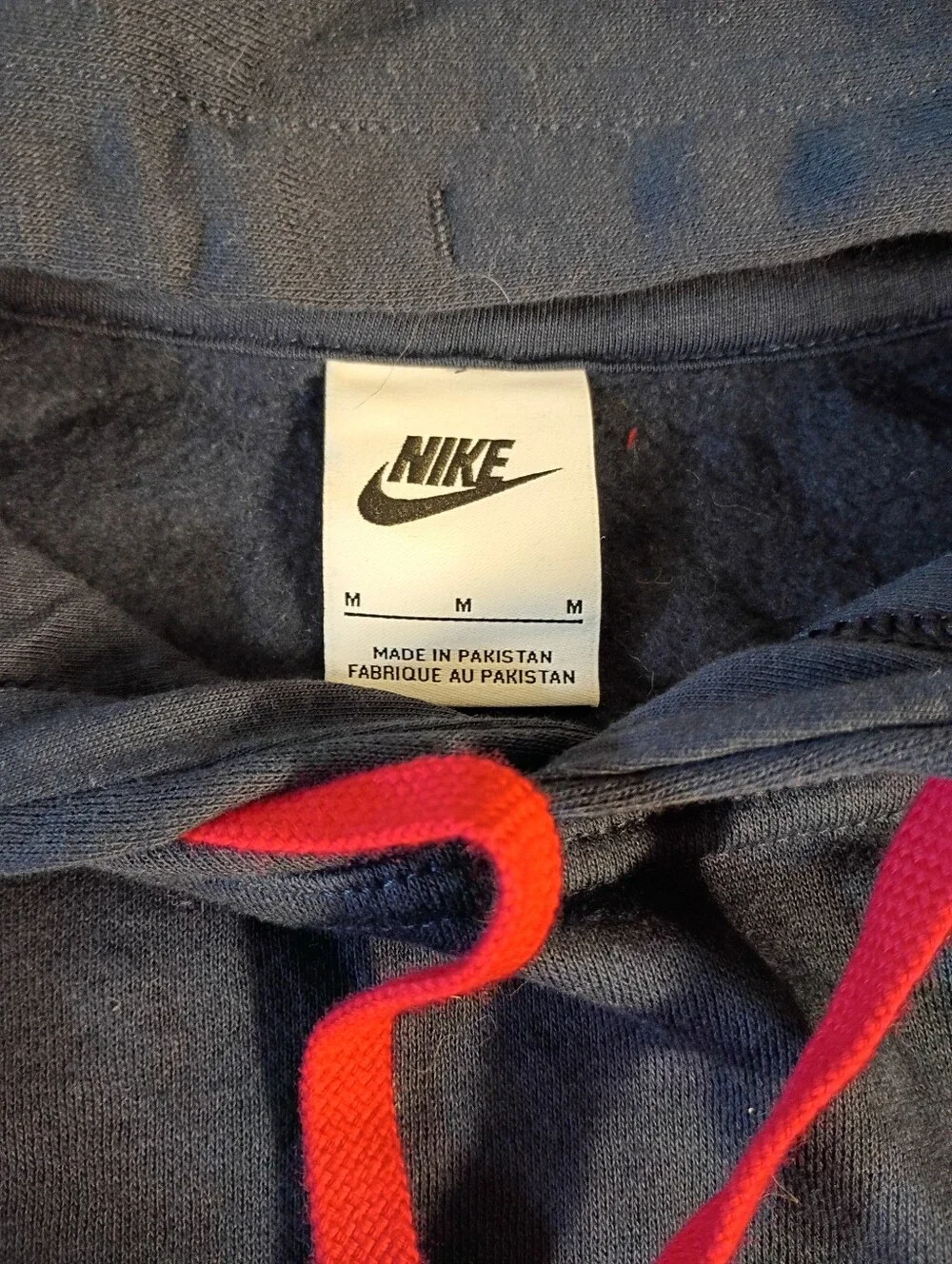 Nike Women's Navy Hoodie with Neon Green 'JUST DO IT.' and Red Accents